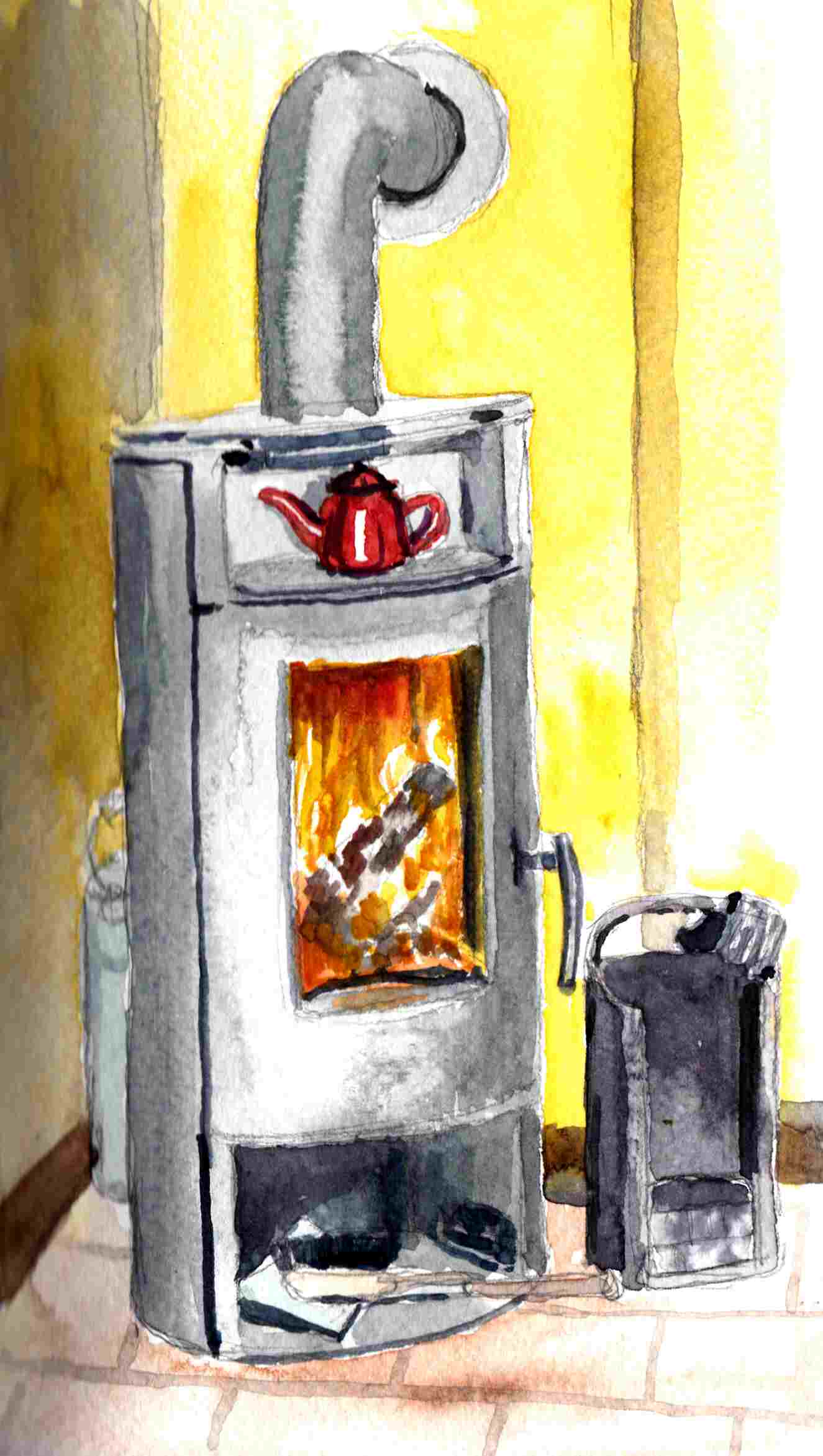 Our cosy fireplace | Unser gemütlicher Kamin