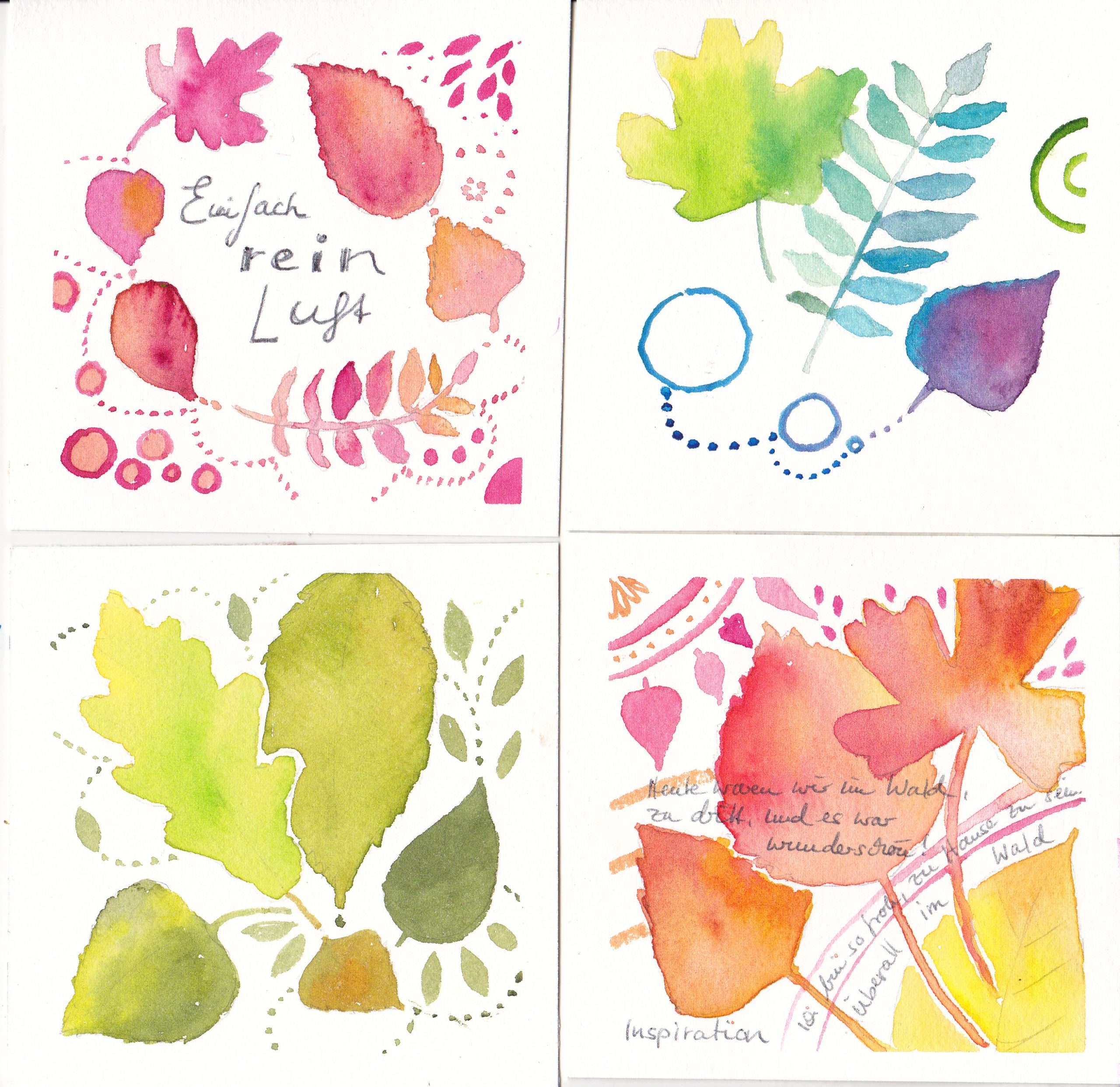 Kleine Miniserie mit Herbstblättern